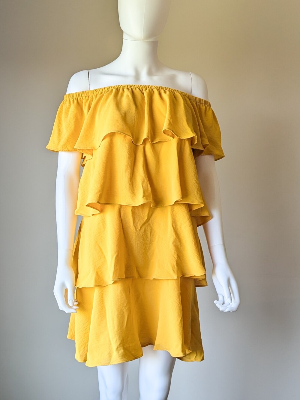 Nordstrom Exclusive - Hot Summer Nights Natalie Off Shoulder Yellow Ruffle Dress